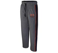 Sweathose H.I.S, Herren, Gr. 56/58 (XL), N-Gr, grau (dunkelgrau, meliert), Sweatware, Obermaterial: 60% Baumwolle, 40% Polyester, unifarben mit Farbeinsatz, bequem lang, Hosen, Jogginghose aus weicher