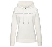 Hoodie H.I.S, Damen, Gr. 36/38, beige (ecru), Interlock, Obermaterial: 60% Baumwolle, 40% Polyester, bedruckt, unifarben, bequem, Sweatshirts, mit Streifenprint, Loungewear (92397348-36) ecru
