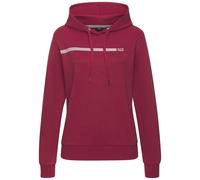 Hoodie H.I.S, Damen, Gr. 48/50, rot, Interlock, Obermaterial: 60% Baumwolle, 40% Polyester, unifarben, Basic, bequem, Sweatshirts, mit Streifenprint, Loungewear (66357847-48) rot