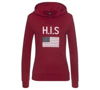 Kapuzensweatshirt H.I.S Gr. 44/46, rot Damen Sweatshirts Hoodie Kapuzenpullover Sweatshirt (62192268-44) rot