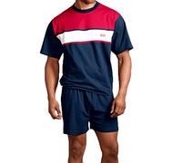 H.I.S kurzer Herren Pyjama (DE/NL/SE/PL, Numerisch, 44, 46, Regular, Regular, Marine Rot Weiß)