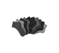 Kurzsocken H.I.S, Damen, Gr. 39-42, schwarz (4x schwarz, 2x anthrazit meliert, 2x grau meliert, 2x hellgrau meliert), Baumwollmischung, unifarben, elastisch, Socken, mit eingestrickten Symbolen (92258