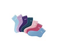 Kurzsocken H.I.S, Damen, Gr. 39-42, bunt (hellblau, rosa, petrol, lila, blau, helllila, beere), Baumwolle, Polyamid, geringelt, uni, Socken, mit Vollfrottee, Topseller (278806-39) hellblau, rosa, petr