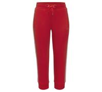 Relax-Caprihose H.I.S, Damen, Gr. M (40/42), N-Gr, rot, Interlock, Obermaterial: 100% Baumwolle, unifarben mit Farbeinsatz, bequem ca. Mitte Wade, Hosen Relax-Caprihose, mit seitlichen Tapestreifen (2