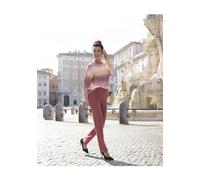 Schlupfhose H.I.S, Damen, Gr. 48/50, N-Gr, rot (rosenholz), Obermaterial: 70% Baumwolle, 25% Polyester, 5% Elasthan, unifarben, Basic, bequem lang, Hosen Schlupfhose, in Jeans Optik, Loungewear (96768