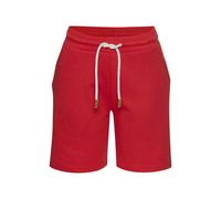 Shorts H.I.S, Damen, Gr. 44/46, N-Gr, rot, Sweatware, Obermaterial: 60% Baumwolle, 40% Polyester, unifarben, casual, Basic kniefrei, Hosen, mit Kordelzug und Stickerei, Loungewear (70961254-44) rot