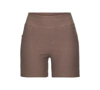 Shorts H.I.S, Damen, Gr. 36/38, N-Gr, grau (taupe), Obermaterial: 70% Baumwolle, 25% Polyester, 5% Elasthan, Basic, Hosen, im Schlupfhosen Style (22172763-36) taupe