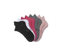 Sneakersocken H.I.S, Damen, Gr. 35-38, bunt (1x schwarz, 1x weiß, 2x pink, 2x hell grau meliert, 2x rosa), Baumwollmischung, uni und melange, elastisch, Socken Sneakersocken, mit verlängertem Bündchen
