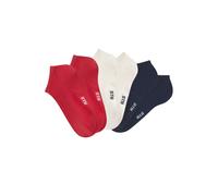 Sneakersocken H.I.S, Damen, Gr. 39-42, 2x rot, 2x marine, 2x ecru, Baumwollmischung, unifarben, elastisch, Socken Sneakersocken, mit Maritimen Design (46839803-39) 2x rot, 2x marine, 2x ecru