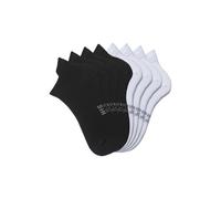 Sneakersocken H.I.S, Damen, Gr. 35-38, schwarz-weiß (4x schwarz, 4x weiß), Baumwollmischung, unifarben, elastisch, Socken, mit verlängertem Bündchen hinten (92322367-35) 4x schwarz, 4x weiß