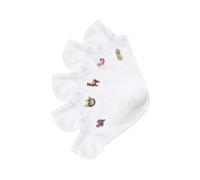 Sneakersocken H.I.S, Damen, Gr. 39-42, weiß (5x weiß), Baumwollmischung, mit Stickerei, unifarben, elastisch, Socken Sneakersocken, mit Motivstickerei (69432108-39) 5x weiß