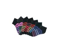 Sneakersocken H.I.S, Damen, Gr. 35-38, schwarz, Baumwolle, Elasthan, Polyamid, geringelt, elastisch, Socken Sneakersocken, mit bunten Ringeln (224533-35) schwarz