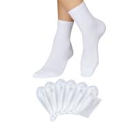 Socken H.I.S, Damen, Gr. 35-38, weiß (6x weiß), Baumwolle, Elasthan, Polyamid, uni, elastisch, Socken Socken, mit bequemem Frottee (43820160-35) 6x weiß