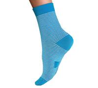 Socken H.I.S, Damen, Gr. 39-42, blau (marine, ecru, dunkeljeans, ecru, hellblau, ecru, jeans, ecru, türkis, ecru, babyblau, ecru), Baumwolle, Baumwollmischung, Elasthan, Polyamid, geringelt, meliert,