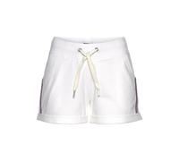 Strandshorts H.I.S, Damen, Gr. 36/38, N-Gr, weiß, Sweatware, Obermaterial: 77% Baumwolle, 20% Polyester, 3% Elasthan, unifarben mit Farbeinsätzen, Basic kurz, Hosen Sweatshorts, mit seitlichen Tapestr