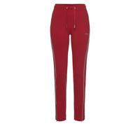 Sweathose H.I.S, Damen, Gr. 36/38, N-Gr, rot, Interlock, Obermaterial: 60% Baumwolle, 40% Polyester, unifarben, Basic, bequem lang, Hosen, mit Reißverschluss am Beinsaum, Loungeanzug (55007316-36) rot