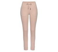 Sweathose H.I.S, Damen, Gr. 52/54, N-Gr, rot (salmon), Interlock, Obermaterial: 60% Baumwolle, 40% Polyester, unifarben, bestickt, Basic, bequem lang, Hosen, mit seitlichem Piping und Taschen, Loungew