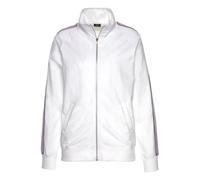 Sweatjacke H.I.S Gr. 40/42, weiß Damen Sweatjacken mit seitlichem Tape, Loungeanzug (42825244-40) weiß