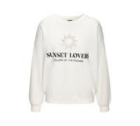 Sweatshirt H.I.S, Damen, Gr. 48/50, creme, Sweatware, Obermaterial: 60% Baumwolle, 40% Polyester, unifarben, bequem hüftlang, Rundhals, Rippbündchen, Sweatshirts Sweatshirt, mit großem Front-Print, Lo