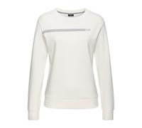 Sweatshirt H.I.S, Damen, Gr. 44/46, beige (ecru), Interlock, Obermaterial: 60% Baumwolle, 40% Polyester, unifarben, bedruckt, Basic, bequem hüftlang, Rundhals, Langarm Rippbündchen, Sweatshirts, Basic
