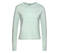 Sweatshirt H.I.S, Damen, Gr. 52/54, grün (hellmint), Interlock, Obermaterial: 60% Baumwolle, 40% Polyester, unifarben, Basic, bequem hüftlang, Langarm Bündchen, Sweatshirts, mit Piping, Loungeanzug (4