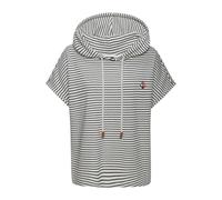 Sweatshirt H.I.S, Damen, Gr. 44/46, blau (marine, sanftes weiß), Sweatware, Obermaterial: 60% Baumwolle, 40% Polyester, gestreift, bequem hüftlang, Rundhals, abgesteppt, Sweatshirts Sweatshirt, gestre