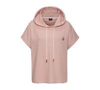 Sweatshirt H.I.S, Damen, Gr. 40/42, rot (rot, sanftes weiß), Sweatware, Obermaterial: 60% Baumwolle, 40% Polyester, gestreift, casual, bequem hüftlang, Rundhals, Kurzarm abgesteppt, Sweatshirts, gestr
