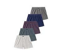 H.I.S Weite Herren Boxershorts, Shorts, klassischer Schnitt (DE/NL/SE/PL, Alphanumerisch, XL, Regular, Regular, lila/anthrazit/blau/blaugrün/grau)