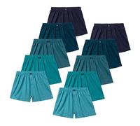 H.I.S Weite Herren Boxershorts, Shorts, klassischer Schnitt (DE/NL/SE/PL, Alphanumerisch, XXL, Regular, Regular, Petrol, 10 Stück)