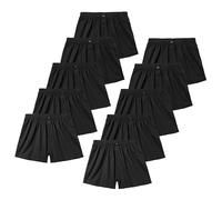 H.I.S Weite Herren Boxershorts, Shorts, klassischer Schnitt (DE/NL/SE/PL, Alphanumerisch, XXL, Regular, Regular, schwarz, 10 Stück)