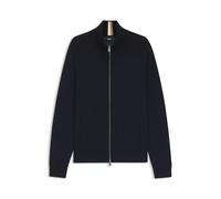 BOSS Cardigan aus Baumwolle und Schurwolle mit Reißverschluss - Style H-Idino, 50543150 Dunkelblau L