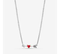 PANDORA Moments Pfeil & Murano-Glas-Herz Halskette aus Sterling Silber mit Zirkonia, 50cm, 393669C01-50