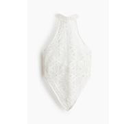 H & M - Asymmetrisches Neckholder-Top aus Spitze - Elfenbein XS 100% Polyester