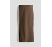 H & M - Cooling Slim Fit Ribbed midi skirt - Mittelbraun XS Polyamide/Elastane