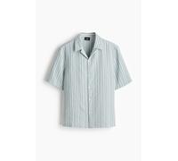 H & M - Freizeithemd aus Lyocellmix in Regular Fit - Türkis/Gestreift XS Lyocell/Polyamide/Polyester