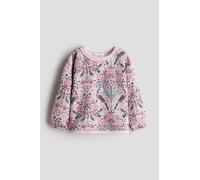 H & M - Gemustertes Sweatshirt aus Baumwolle - Mattrosa/Gemustert 110/116 (4-6Y) 100% Cotton