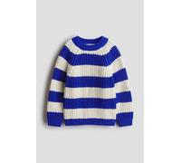 H & M - Gerippter Baumwollpullover - Blau/Weiß 122/128 (6-8Y) 100% Cotton