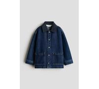H & M - Jeansjacke mit Cordkragen - Dunkles Denimblau 110 (4-5Y) Cotton/Lyocell