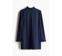 H & M - Jerseykleid mit Volant - Dunkelblau XXS Viscose/Polyamide