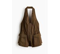 H & M - Neckholder-Top aus Twill - Khakibraun 40 100% Polyester