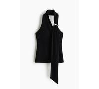 H & M - Neckholder-Top mit Metalldetail - Schwarz L Polyester/Elastane