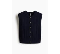 H & M - Pullunder in Zopfstrick - Marineblau L Cotton/Acrylic