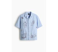 H & M - Relaxed Fit Cotton resort shirt - Hellblau L 100% Cotton
