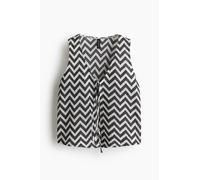H & M - Weste aus Jacquardstrick mit Bindebändern - Schwarz/Zickzackmuster L Polyester/Cotton