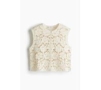 H & M - Weste im Häkellook - Cremefarben L Cotton/Polyamide/Polyester