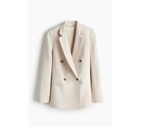 H & M - Zweireihiger Blazer aus Leinengemisch - Hellbeige XXS 100% Polyester