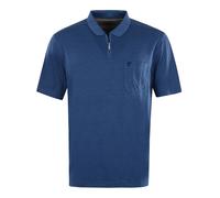 HAJO Herren Poloshirt Softknit Blau ? Kurzarm Polo mit Reißverschluss ? 60% gekämmte Baumwolle ? Atmungsaktiv & pflegeleicht ? Sommer Polo 5XL