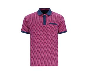 H Poloshirt Stay FreshEscher Print koralle 3XL