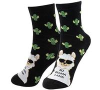 H:) PPY life Socken mit Motiv "Lama" | Herrensocken, Zaubersocken, Geschenkartikel | 80% Baumwolle, 15% Nylon, 5% Elastan | Schwarz, Größe 41-46 | 46403