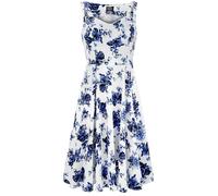 H&R London Blue Rosaceae Swing Dress Mittellanges Kleid multicolor in XL